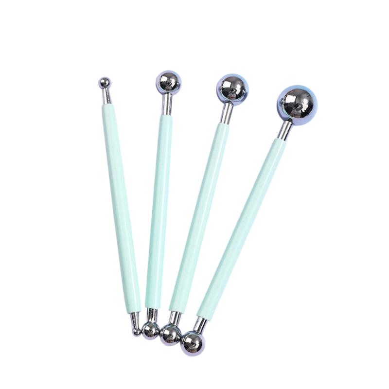 4Pcs Double Head Clay Dotting Pen Double Ended Pottery Clay Modelling Embossing Tool Multifunction Ceramic Carving Tool