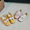Girls Flat Shoes Sweet Pearls Elegant Slip-on Children Moccasins Soild Color Cute 2025 New Kids Loafers Non-slip Soft Comfort