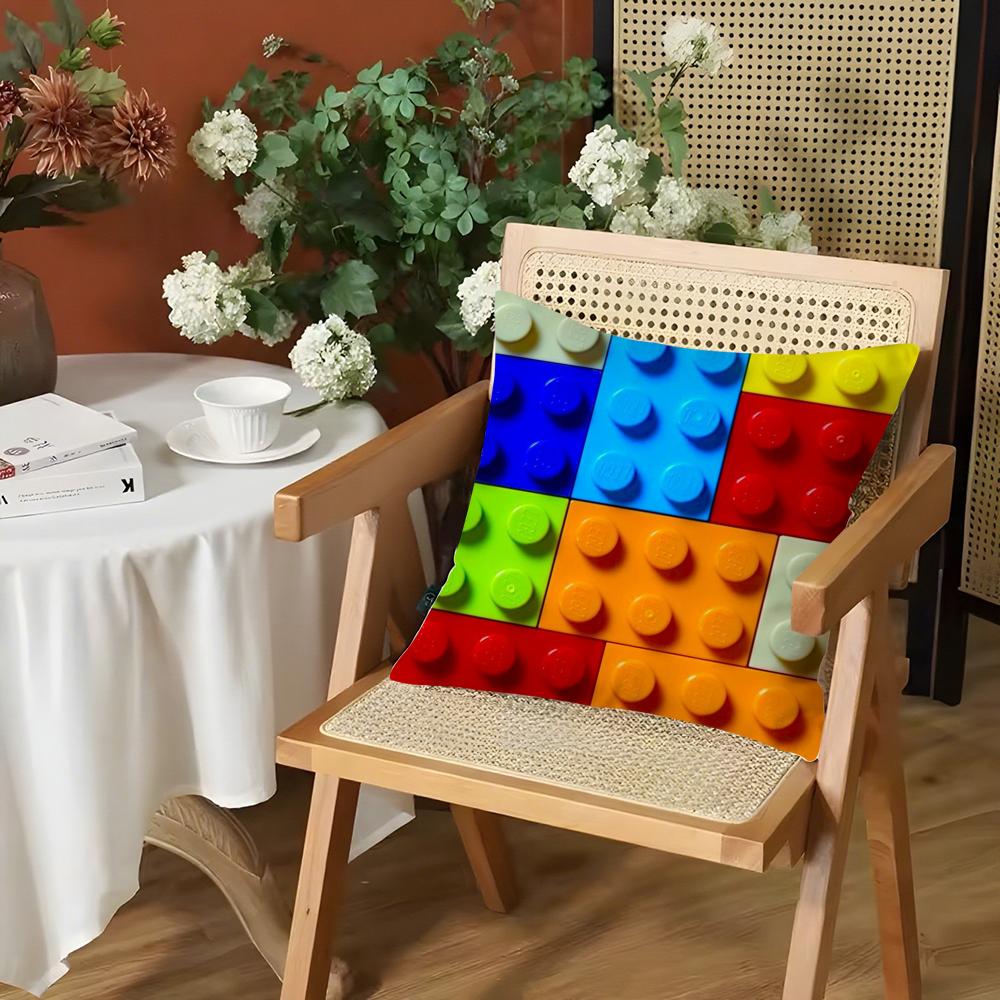 

Building Blocks Deco Cushion Cover Silky Short Plush Invisible Zipper Dustproof Sofa Pillow Case for Home Decor 30x30cm