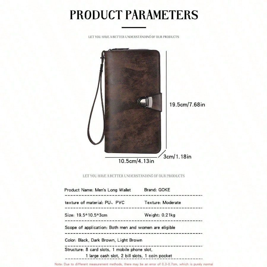 Fashion Wallet Multi-card Position Men's Fashion Mobile Phone Bag Change Bag