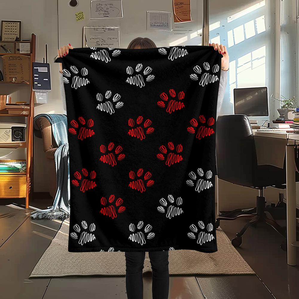 1Pc Cartoon Print Flannel Blanket, High Quality Comfortable for All Seasons, Home Decor, Warmth and Comfort, Perfect for Christmas Birthday Gift