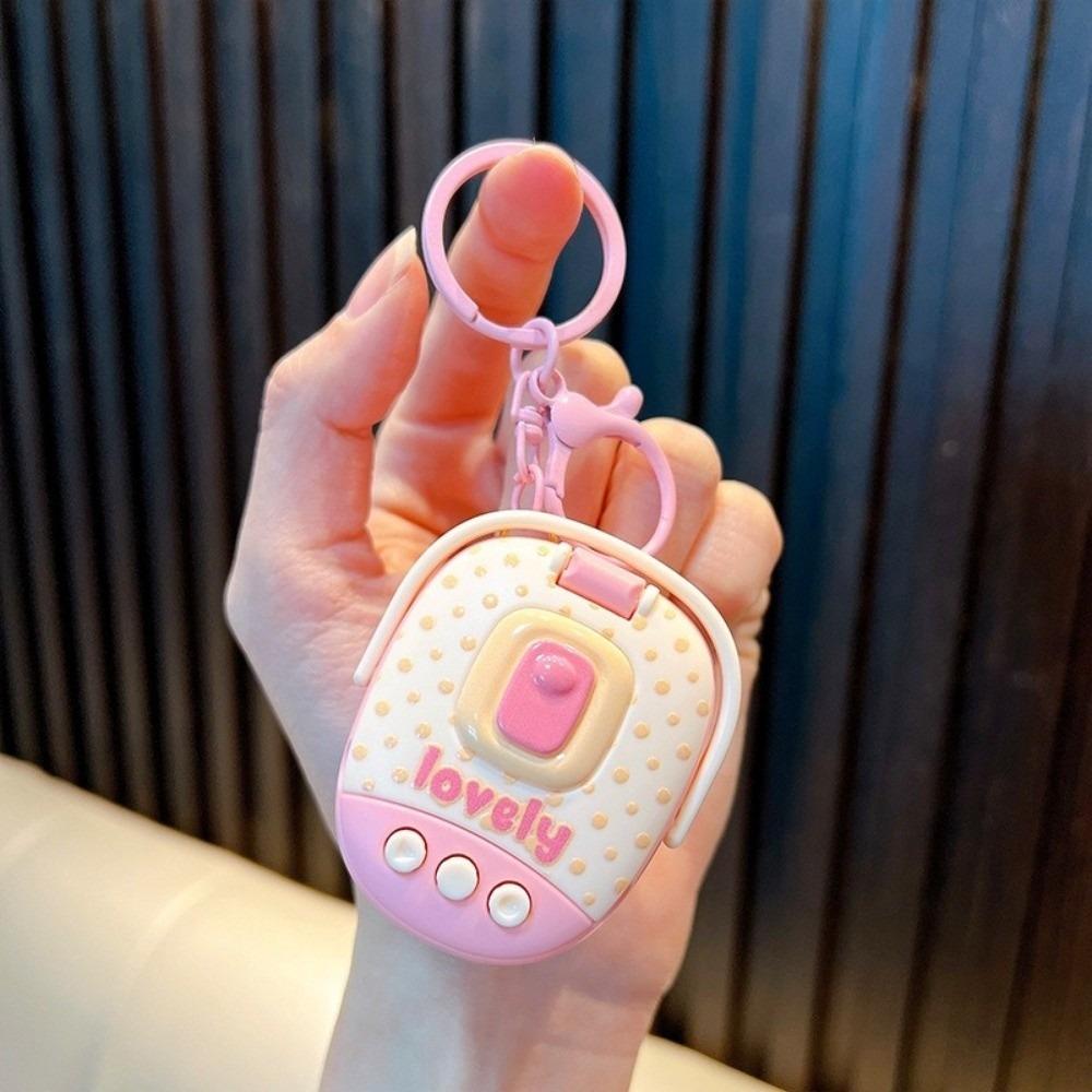 Cute Voice Recorder Keychain Cartoon Sound Making Keychain Bag Charm Simulation Kitchen Toy  Gifts