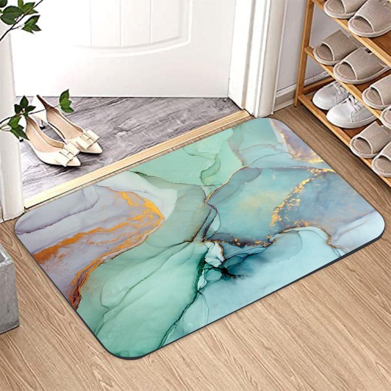 New Flannel Floor Mats Kitchen Absorbent Mat Bathroom Door Rugs Non Slip Foot Rug Living Room Quick Drying and Washable Carpets