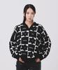 PEACE MAKER Daisy Checkerboard Polo Knit Sweater (Black)