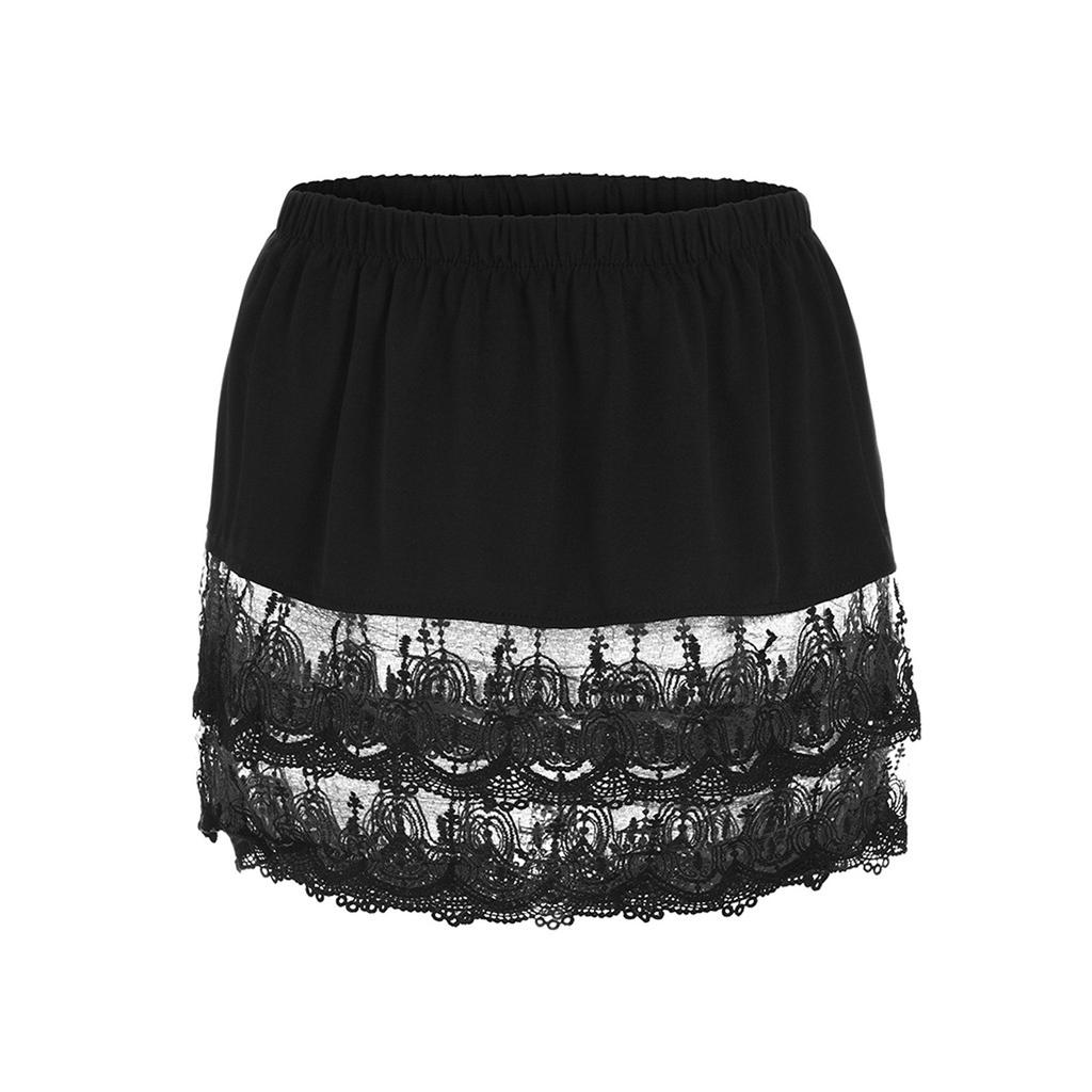 Women's Tiered Sheer Lace Trim Extender Half Plus Size Skirt