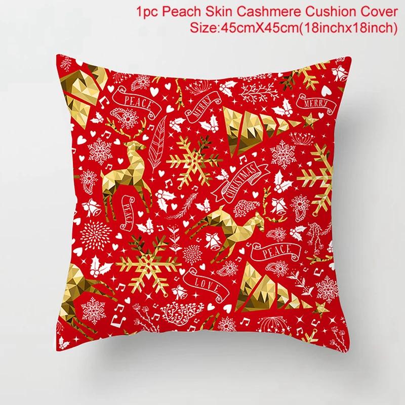 Merry Christmas Cushion Cover Christmas Decorations for Home 2025 Cristmas Ornament Noel Xmas Decor Navidad Happy New Year Gifts