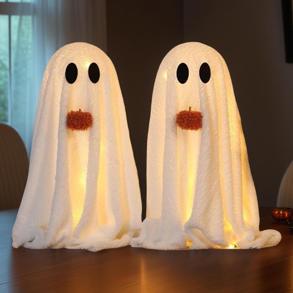 Halloween Decorations Ghost Lighted Ghost Party Table Decor 2 Pieces Party Supplies Home Decorations for Indoor Outdoor Garden