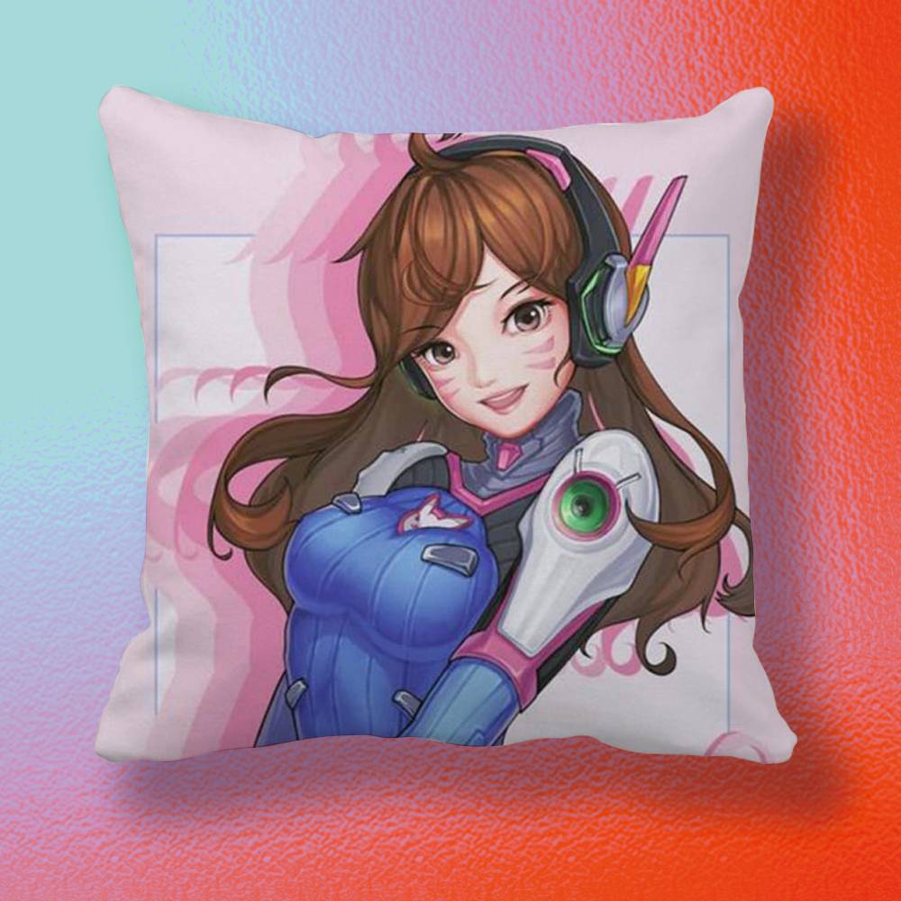 Pop Game OOverwatch Doublesided printed pillow cover Solid color minimalist pillowcase fits all bedroom styles