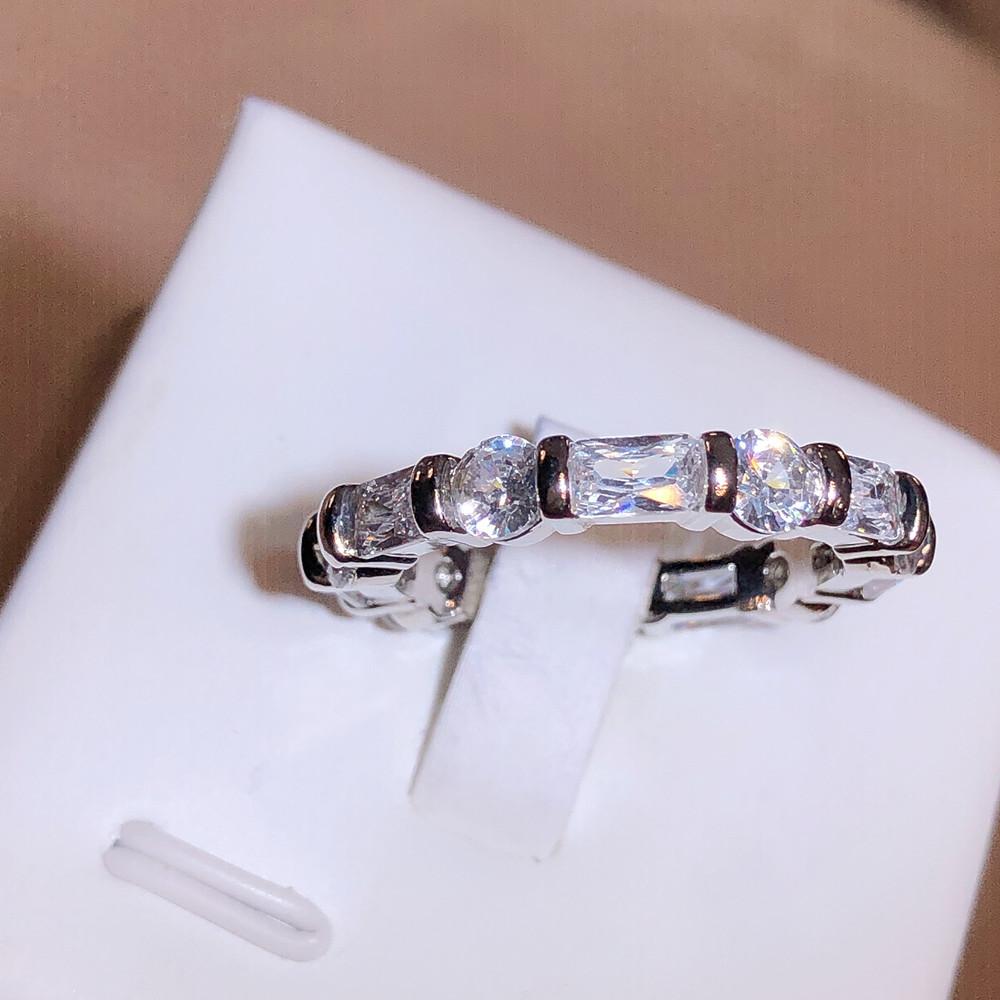Simple Elegant Interwoven Geometric White Zircon Ring Wedding Ring Party Birthday Engagement Jewelry Gift Women's Fashion Jewelry