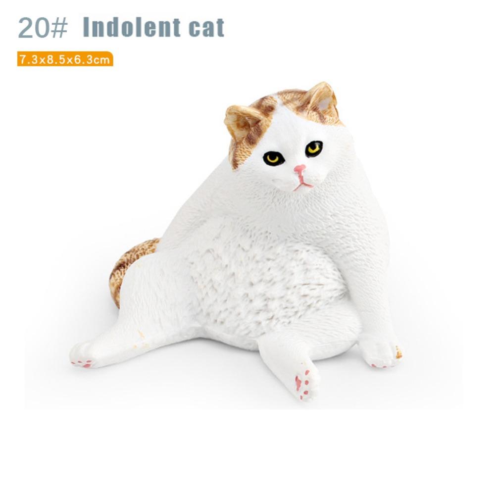 PVC Simulation Cat Model Devon Curly Cat Lifelike Cat Action Figures Sleepy Stretching Cat Simulation Pet Desktop Ornament