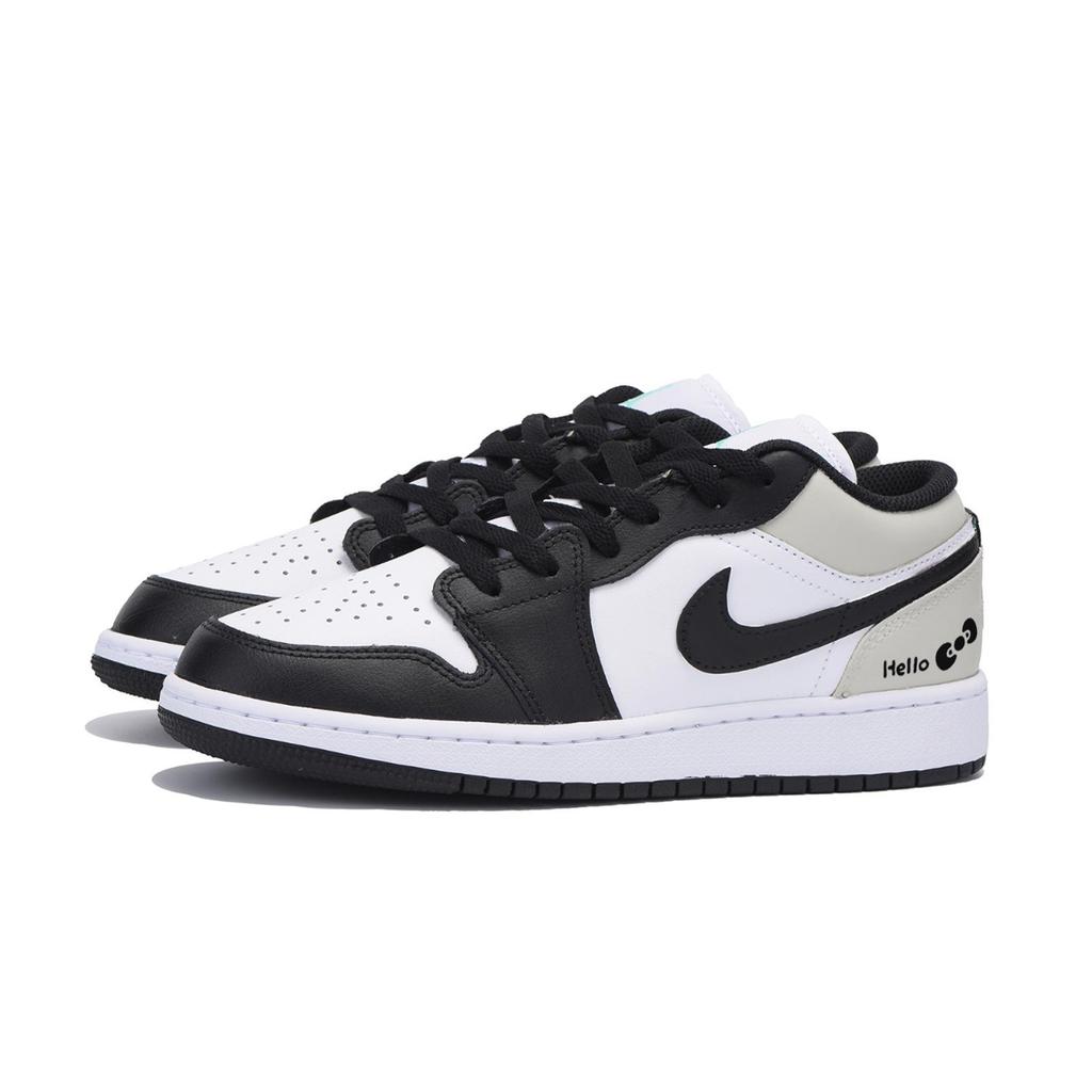 Jordan Air Jordan 1 Urban Chic Style Anti Slip Wear Resistant Low Top Vintage Basketball Shoes Men's White Gray 553558-131(Team85-)