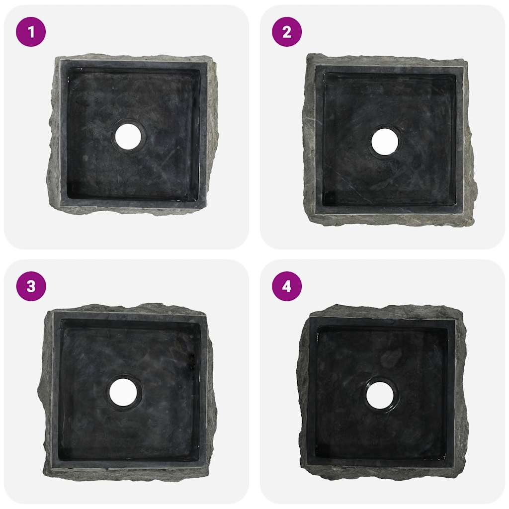 Black Wash Basin 30 X 30 X 13 Cm Marble
