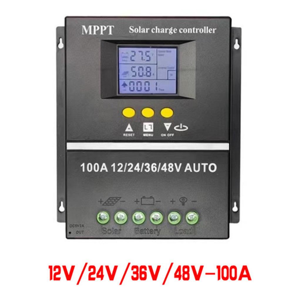 100A MPPT Solar Charging Controller LCD Display Auto Solar Charge Solar Panel Regulator 12V 24V 36V 48V Adaptive MPPT Controller