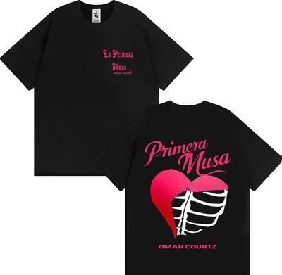 Singer Omar Courtz Primera Musa 2025 Heart Humor T Shirt Men Tops Gothic Short Sleeve T Shirt Summer Oversized Tshirt Streetwear