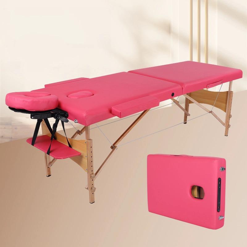 Adjustable Portable Solid Wood Beauty Bed for Massage & Physiotherapy