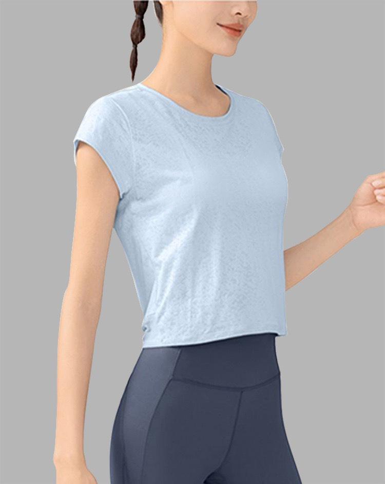 

Женский дышащий спортивный топ с сетчатой спинкой - футболка с коротким рукавом для йоги и бега M (95-110 jin)