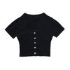 T-shirt for Women Short Sleeved Summer Outfit V-neck Ice Silk Knit Sweater Thin Jacket High Waist Exposed Navel Short Upper Garment