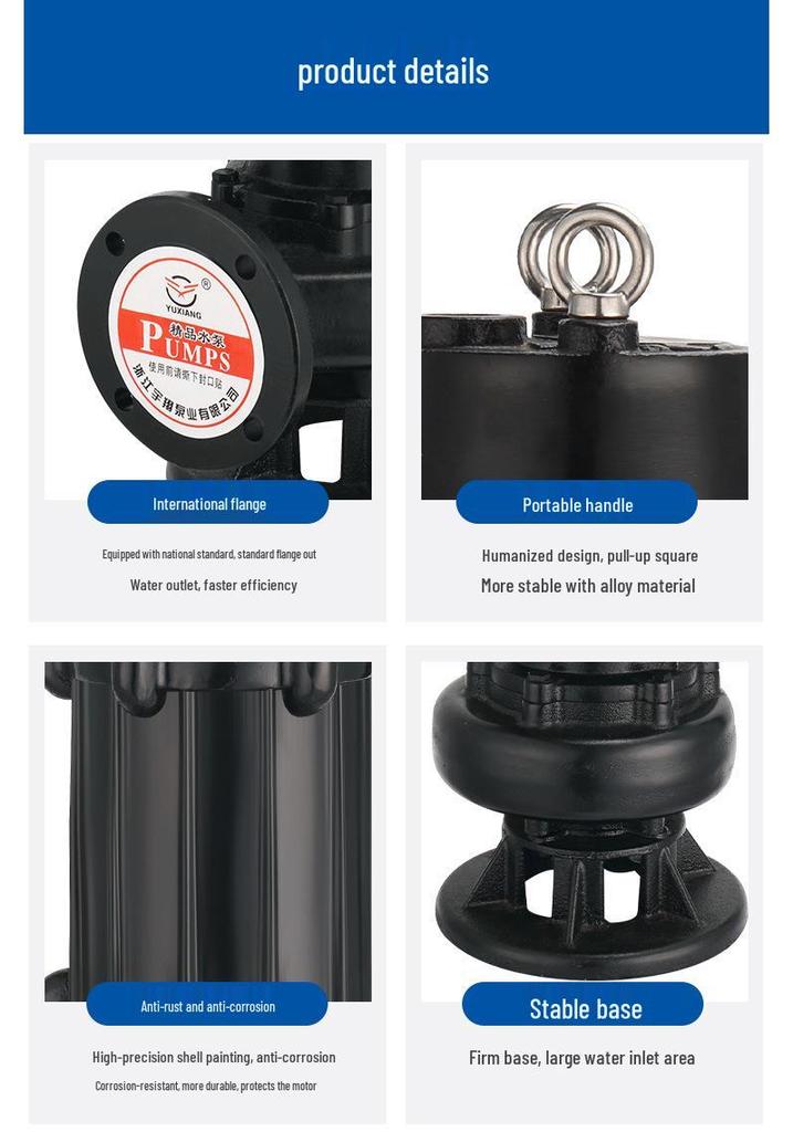 Non-Clogging Submersible WQ15-25-2.2 Sewage Pump for Basement and Rainwater Drainage