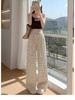 Women's Korean Floral Print High-Waist Loose Drape Pants: Summer Slimming Wide-Leg Trousers