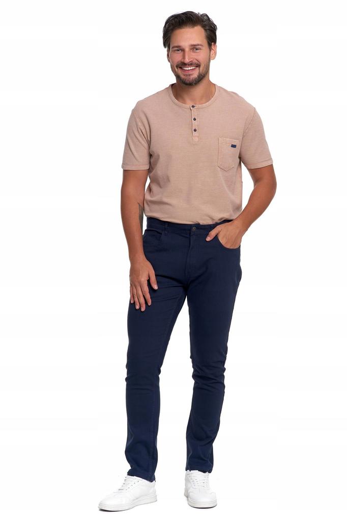Men's Cotton Pants Classic Chino with Pockets Elegant MORAJ 34 NAVY
