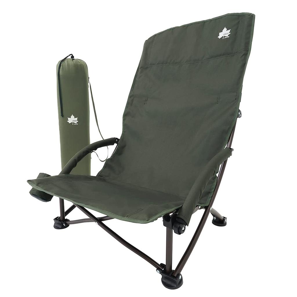 LOGOS Tradcanvas Portable Chair 73173166 Khaki Width 60 x Depth 74 x Height 91 cm Height 20 Cross-legged (2022 LIMITED) (approx.) (Seat cm)
