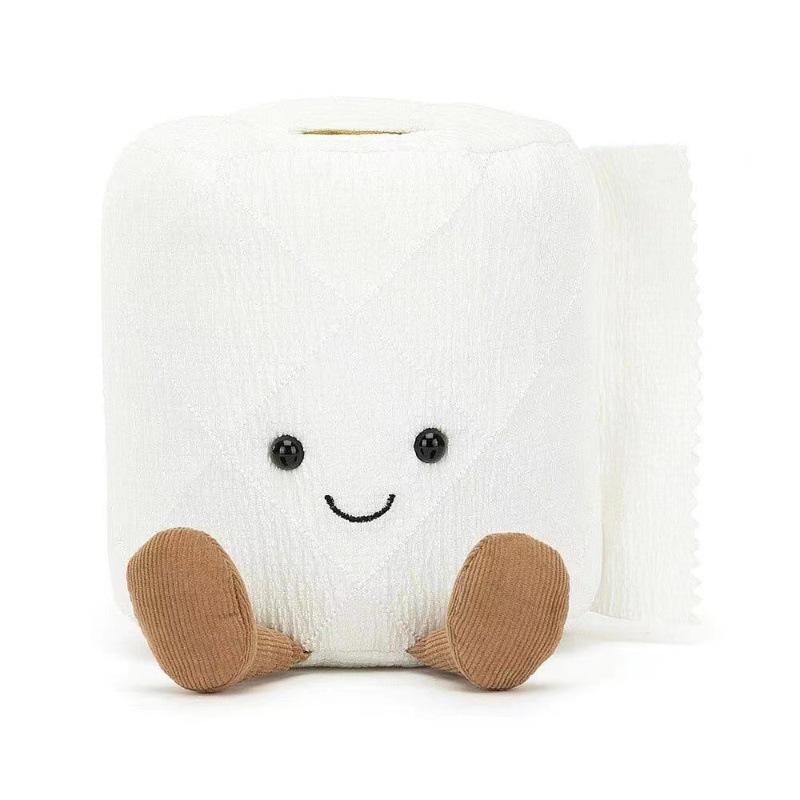 

Cartoon Cute Toilet Paper Doll Roll Paper Tissue Creative Funny Cat Toy Pendant Plush Interactive Toy Desktop Decorat