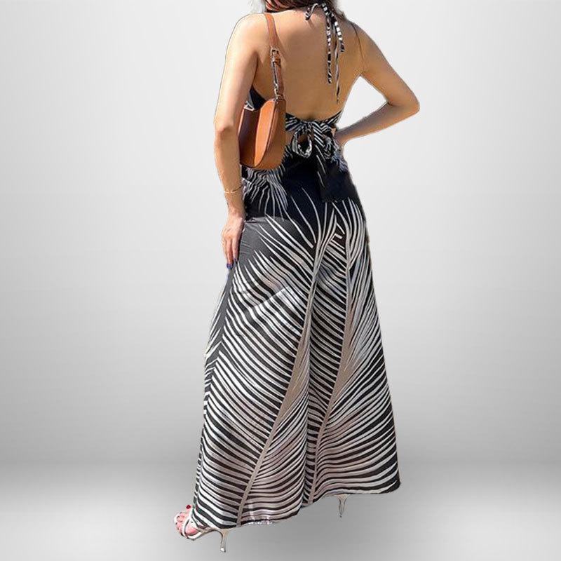 

Women s Temperament Fashionable and Sexy Printed Neck Dress 3XL