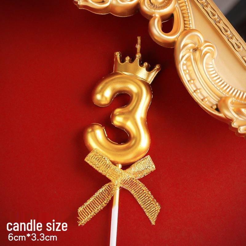 Large Gold Number Candles for First Birthday, Full Moon, Children's Cake Decorations, and Party Accessories.