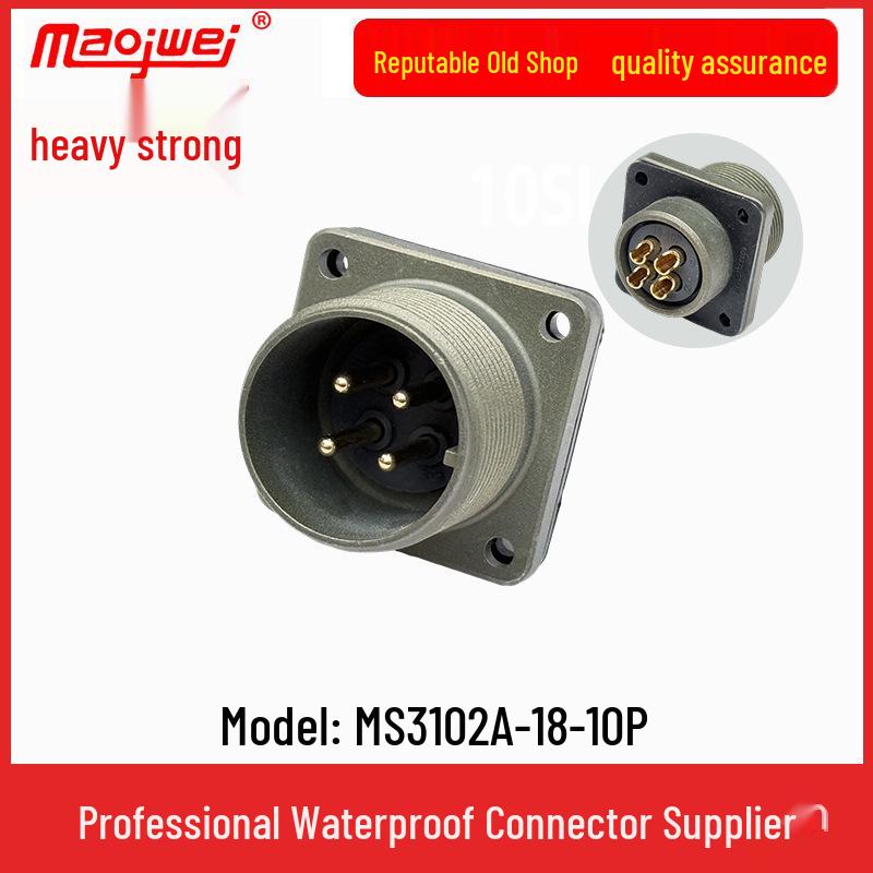 Chongqiang 5015 4-Core Male/Female Connector - MS3106A18-10S Plug & MS3102A18-10P Socket