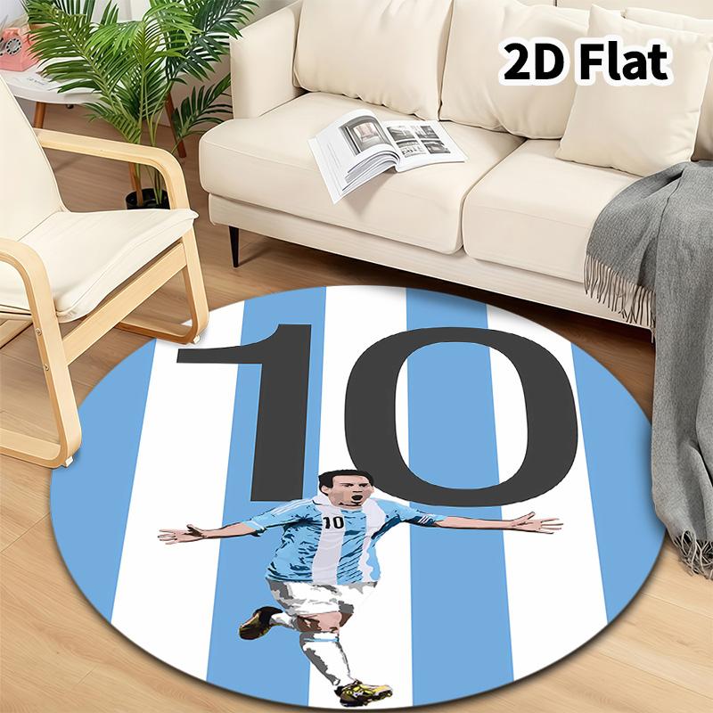 Messi Round Area Rug Carpet Rug For Living Room Bedroom Sofa Playroom Decor Nonslip Floor Mat