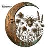 Durable Metal Craft for Garden Vintage Crescent Moon Wall Art, Fairy Witch Bee Dragonfly Iron Hanging Rustic Turquoise Home Accents Decor, Sculpture