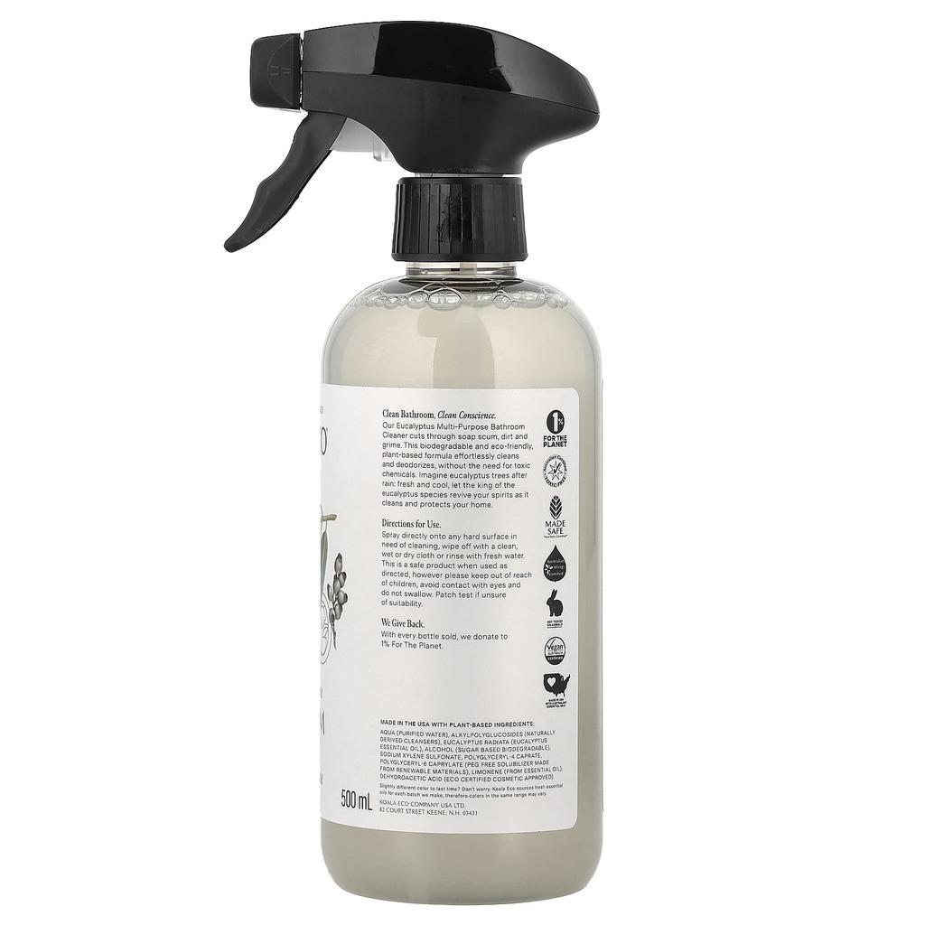 Koala Eco, Naturlig Allsidig Baderomsrens, Eteriske Oljer, Australsk Eukalyptus, 500ml (16,9 fl oz)