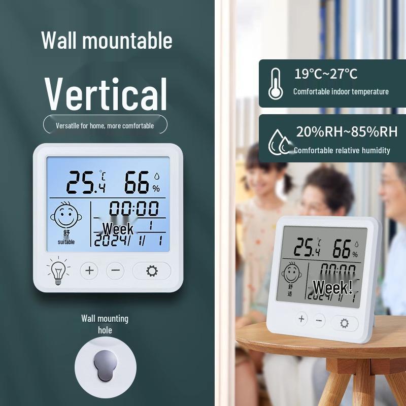 High-Precision Mini Hygrometer Thermometer for Indoor Baby Room, Wall Mountable
