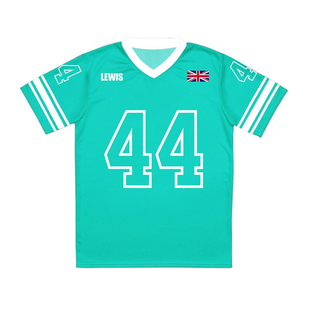 Nummer 44 Lewis Hamilton Trikot Rennfahrer Nr. 44 Design Grafik 3D Druck Merch T-Shirts Sommer V-Ausschnitt Unisex T-Shirt Herren Shirt