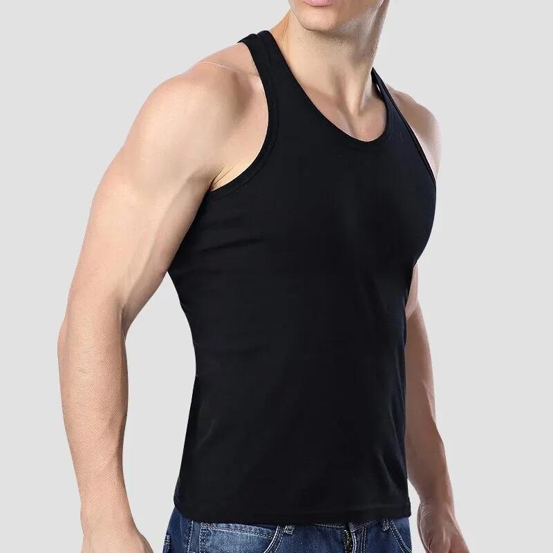 2025 New Men's Summer Lightweight Cotton Tight Vest Sports Casual Family Pajamas Outdoor Tight Top Breathable Quick Drying Vest