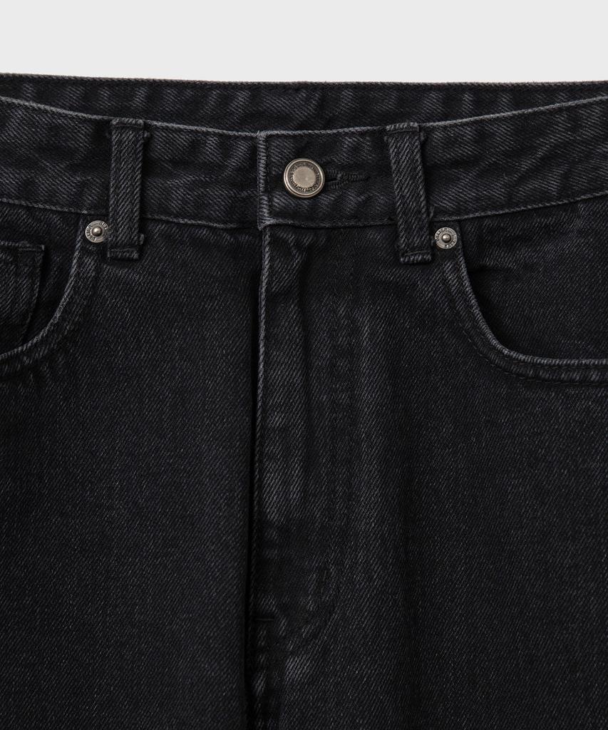 Bellie Mid-Wide Denim Pants - Washed Black