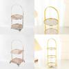 Multilayer Food Tray Organizer With Gold Finish For Home And Gift Use