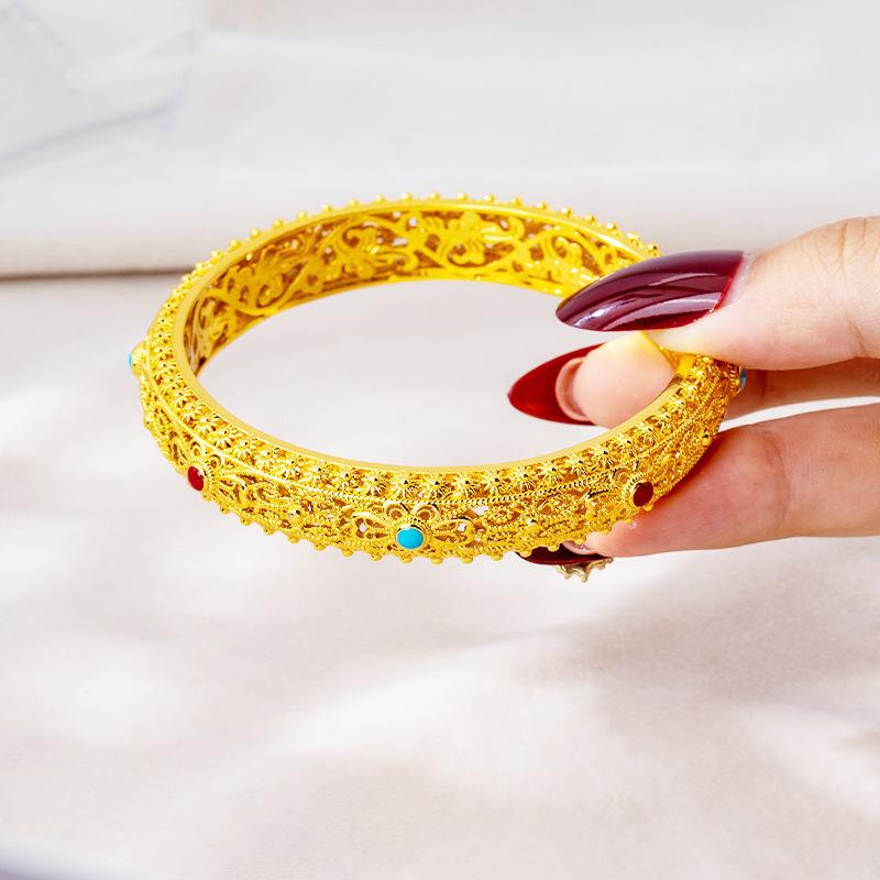 Oil Dripping Hollow Filigree Bracelet Bracelet for Women Palace Style Jewelry