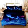 Delfin Dynetrekksett 3D Delfiner Hopper Sengetøy Polyester Havdyr Tema For Tenåringer Dobbel Queen King Size Dyne Trekk