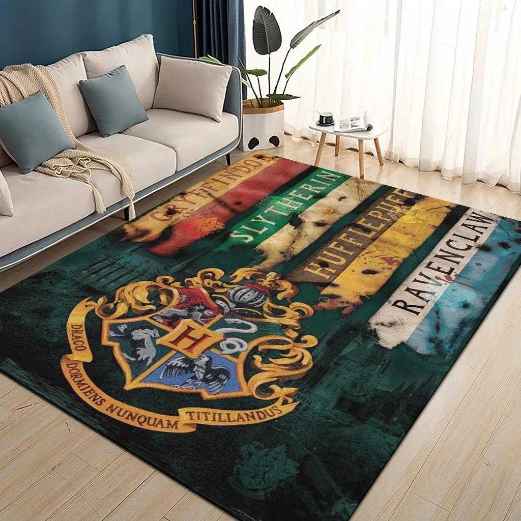 3D H-Hogwarts Magic Sign Gift Rug Carpet for Living Room Bedroom Home Decor,kids Play Non-slip for Sofa Doormat
