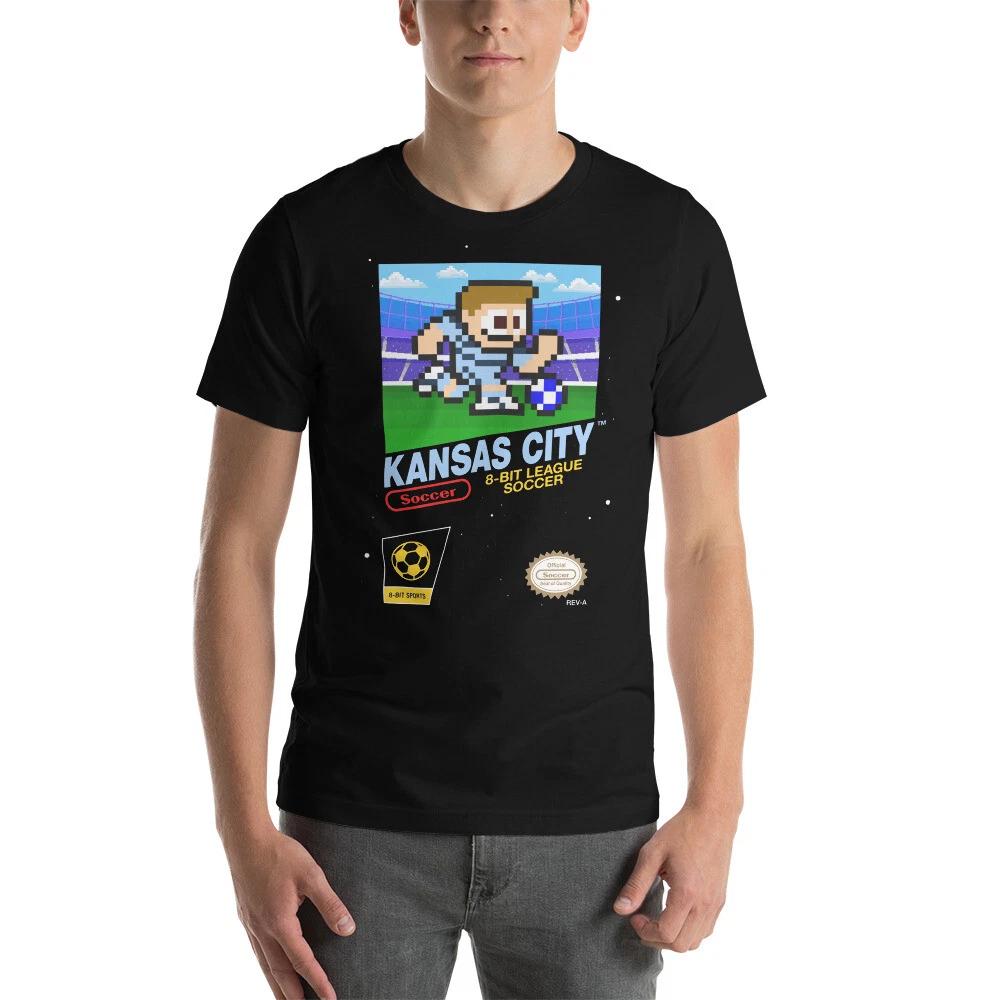 Sporting Kansas City 8-bit Retro League Soccer Football FC Jersey Kit T-Shirt S