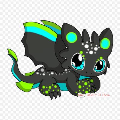 Cartoon Dragon Chibi Iron On Heat Transfer Printing Vinyl Patches Sticker for Clothes DIY Appliques Washable Patches