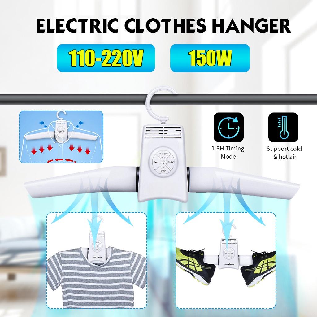 Portable Clothes Hangers Electric Clothes Dryer Smart Shoes Dryer Rack Hot&Cold Dual-use Home Travel Rack Hangers US/EU