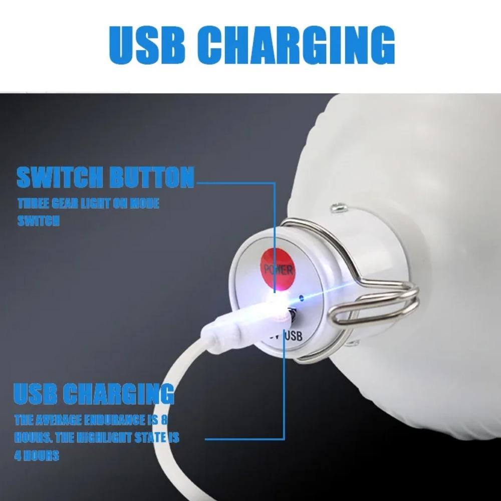 Portable Outdoor Camping Lights USB Rechargeable Lamp LED Emergency Bulb Hook High Power Tents Lantern Night Lights Bulb