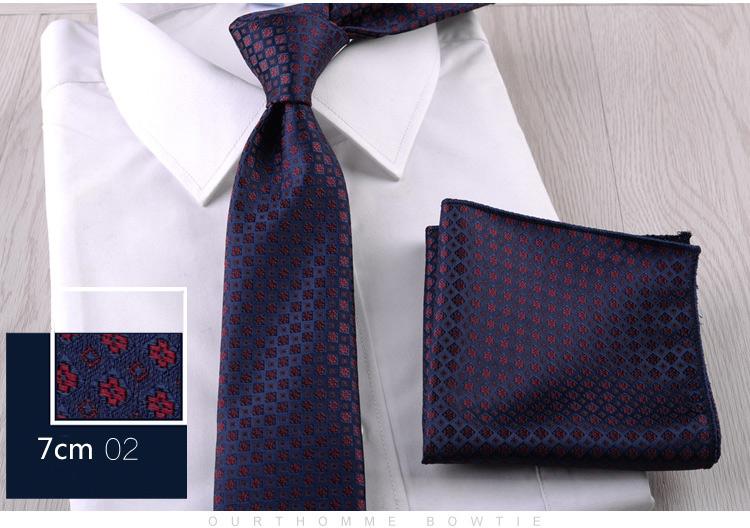 GUSLESON Mens Dot Printing Tie Pocket Square Set 7cm tie Business Gravata Men Ties Business Party Wedding Accessories
