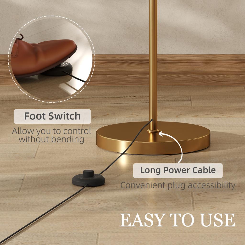 Led Floor Lamp With Remote Control Gold Tone