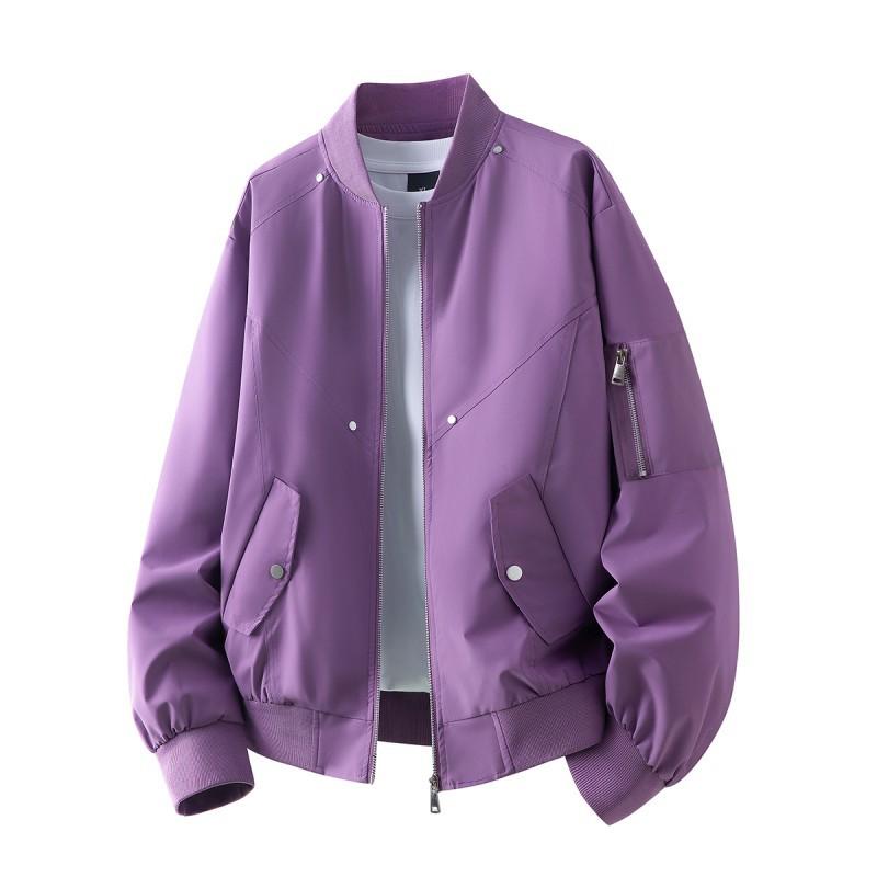 Solid Color Casual Versatile Baseball Suit Men's Sports Casual Jacket Versatile Jacket