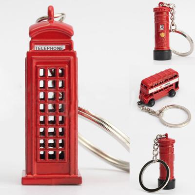 London Telephone Booth Mailbox Bus Key Ring Keychain