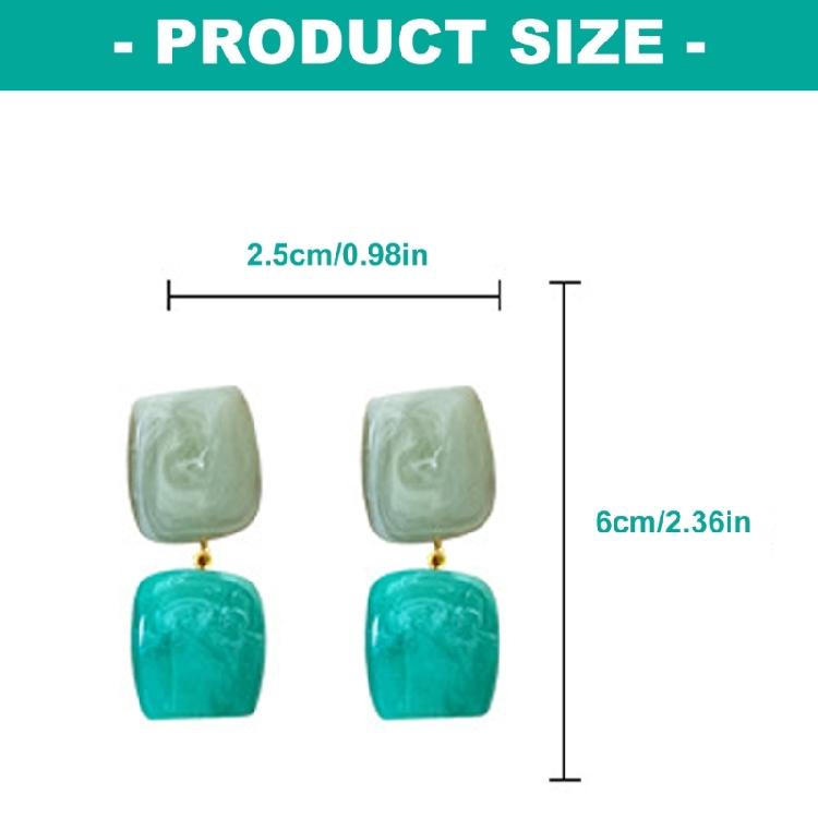 1 Pair Comfortable Wear Square Earrings Resin Texture Design Pendant Earrings Suitable for Casual Formal Occasions