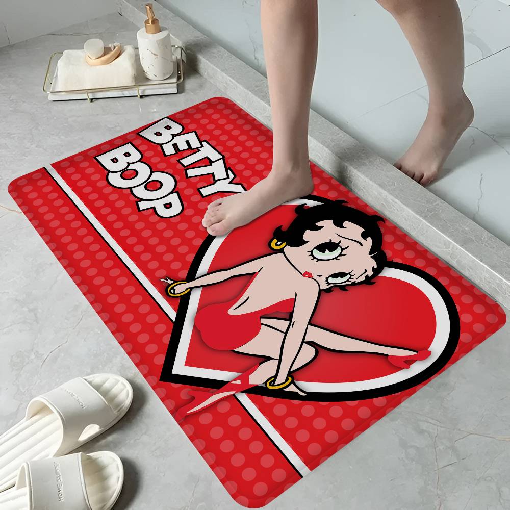 Cute B-betty B-boop Floor Mat INS Style Soft Bedroom Floor House Laundry Room Mat Anti-skid Household Carpets